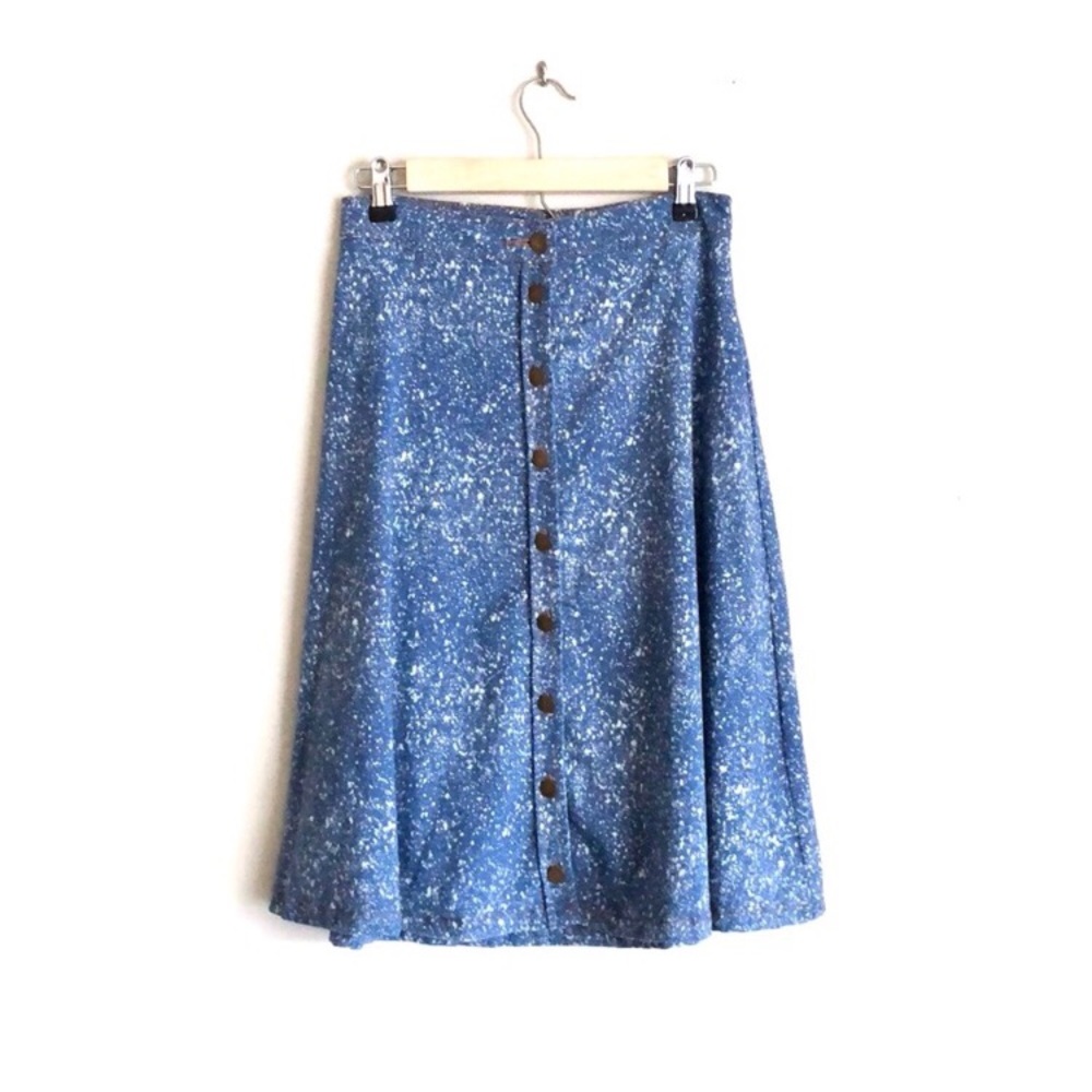 Denim Print Skirt